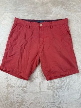 Charleston Threads Size 38 Men's Flat Front Shorts Coral Red Classic Chino